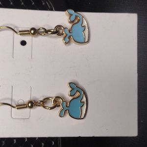 Mini Blue Whale Earrings